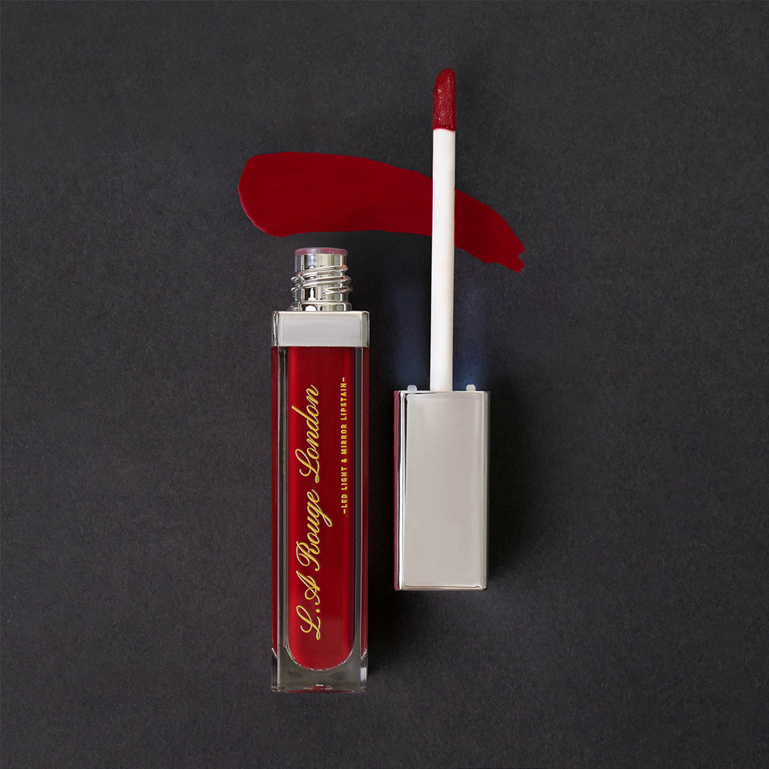 L.A. Rouge London LED Light and Mirror ‘ Velvet Wine’ Red Matte Lipstain